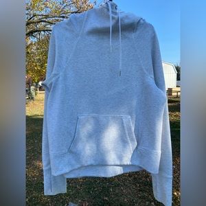 Athleta Hoodie Womens Small Stadium Zip Pockets Thumbholes Hooded heather grey